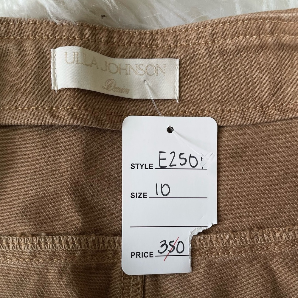 Ulla Johnson Vera Flared Denim Paneled Skirt Tangier Wash Women’s Size 10 NWT - Picture 13 of 14